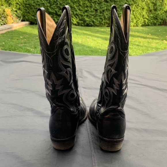 DAN POST Men’s Western Cowboy  Black Leather Boots size 10.5 - Picture 4 of 15